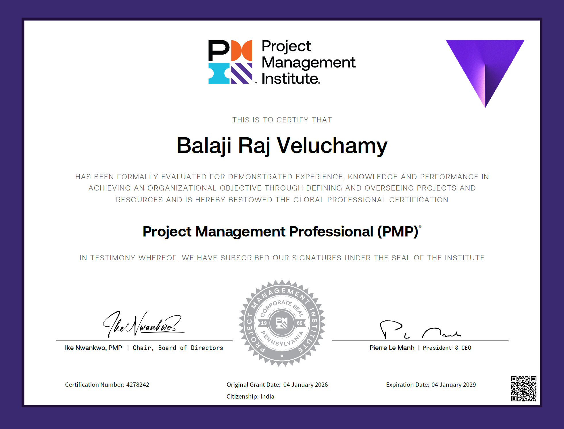 PMP certification badge
